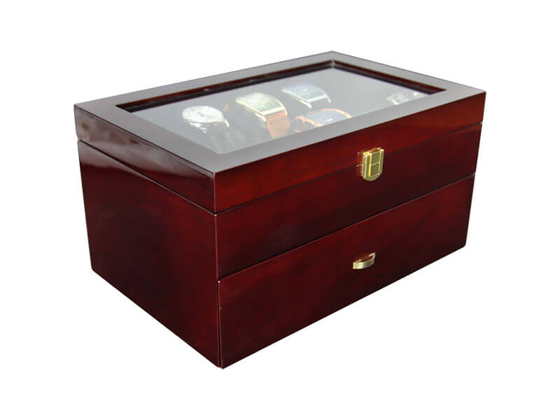 Cherry Color Piano Watch Display Box