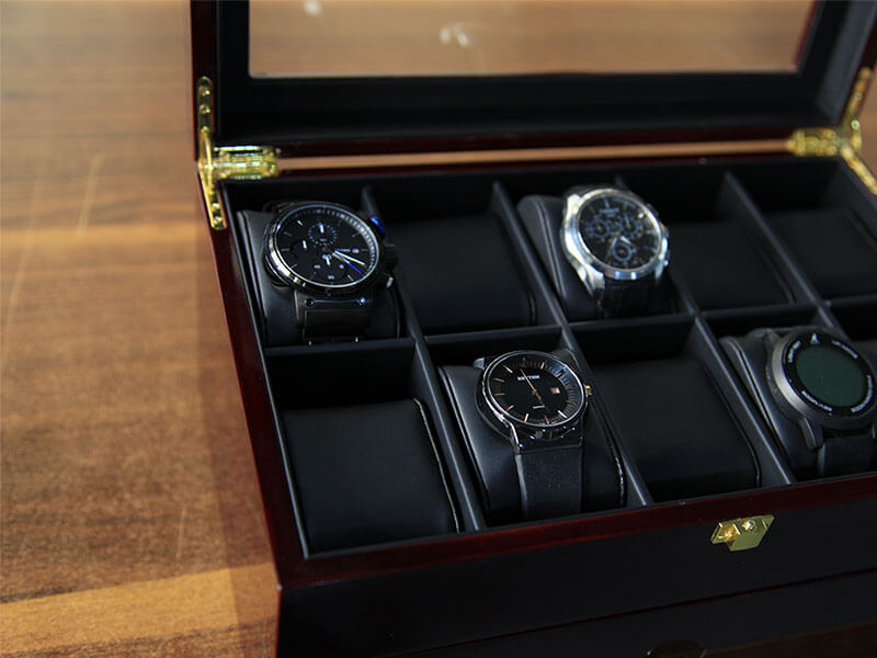 Cherry Color Piano Watch Display Box