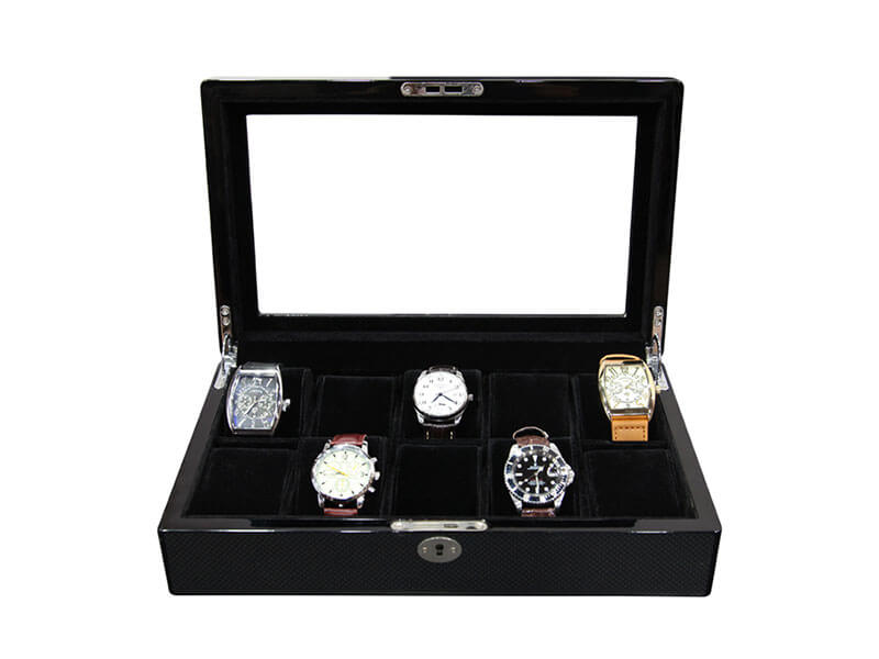 Black watch case storage display box