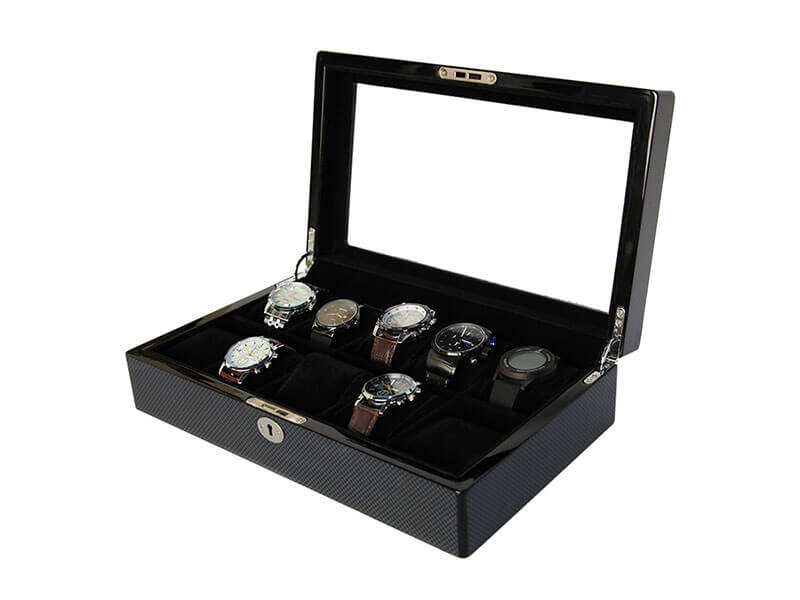 Black watch case storage display box