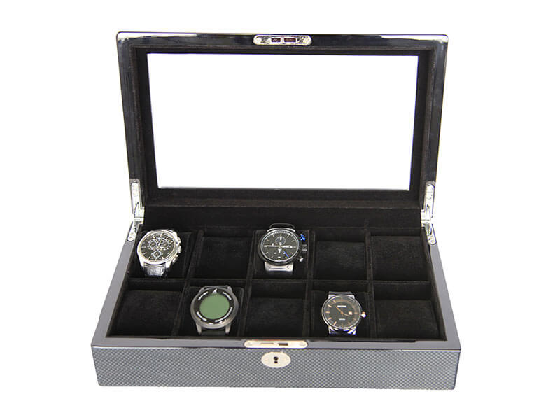 Black watch case storage display box