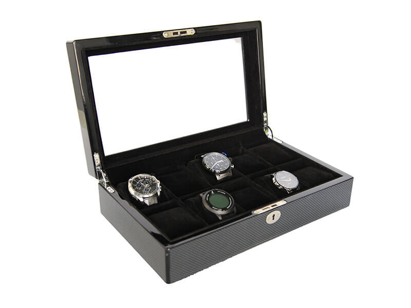 Black watch case storage display box