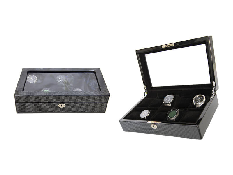 Black watch case storage display box